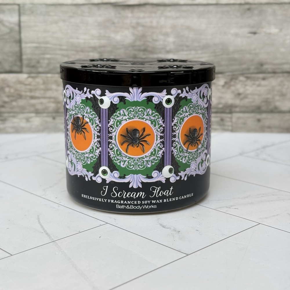 Bath & Body Works I Scream Float 3 Wick Candle 14.5 Oz Great For Halloween